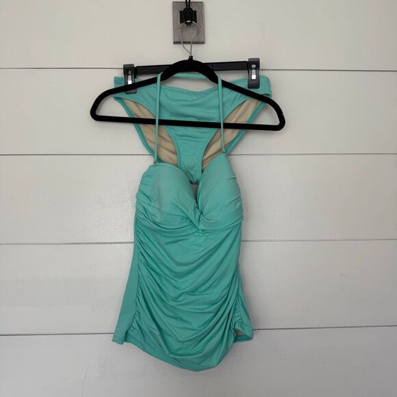 La Blanca Women’s 10 Mint Green Aqua 2 Piece Swim Set Tankini Bikini Bottom - Picture 1 of 8